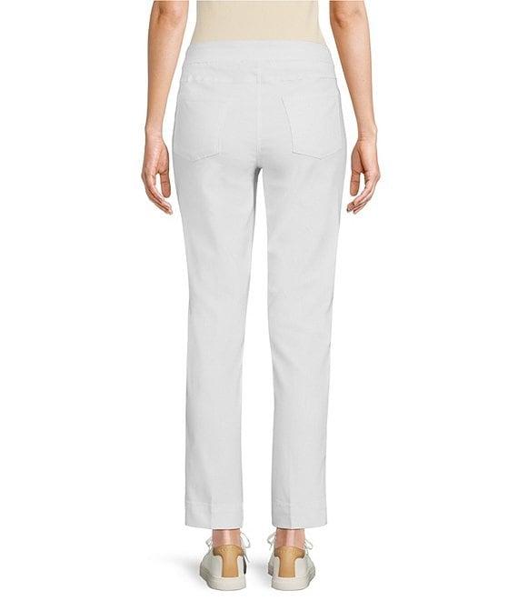 Slimsation® by Multiples Petite Size Wide Waistband Pull-On Plain Weave Ankle Pants Product Image