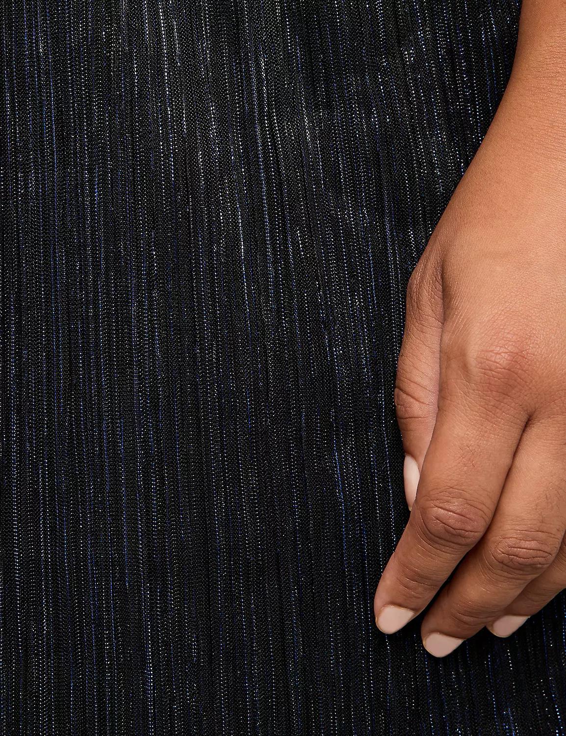 Lurex Shimmer Crinkle Knit Skirt Product Image