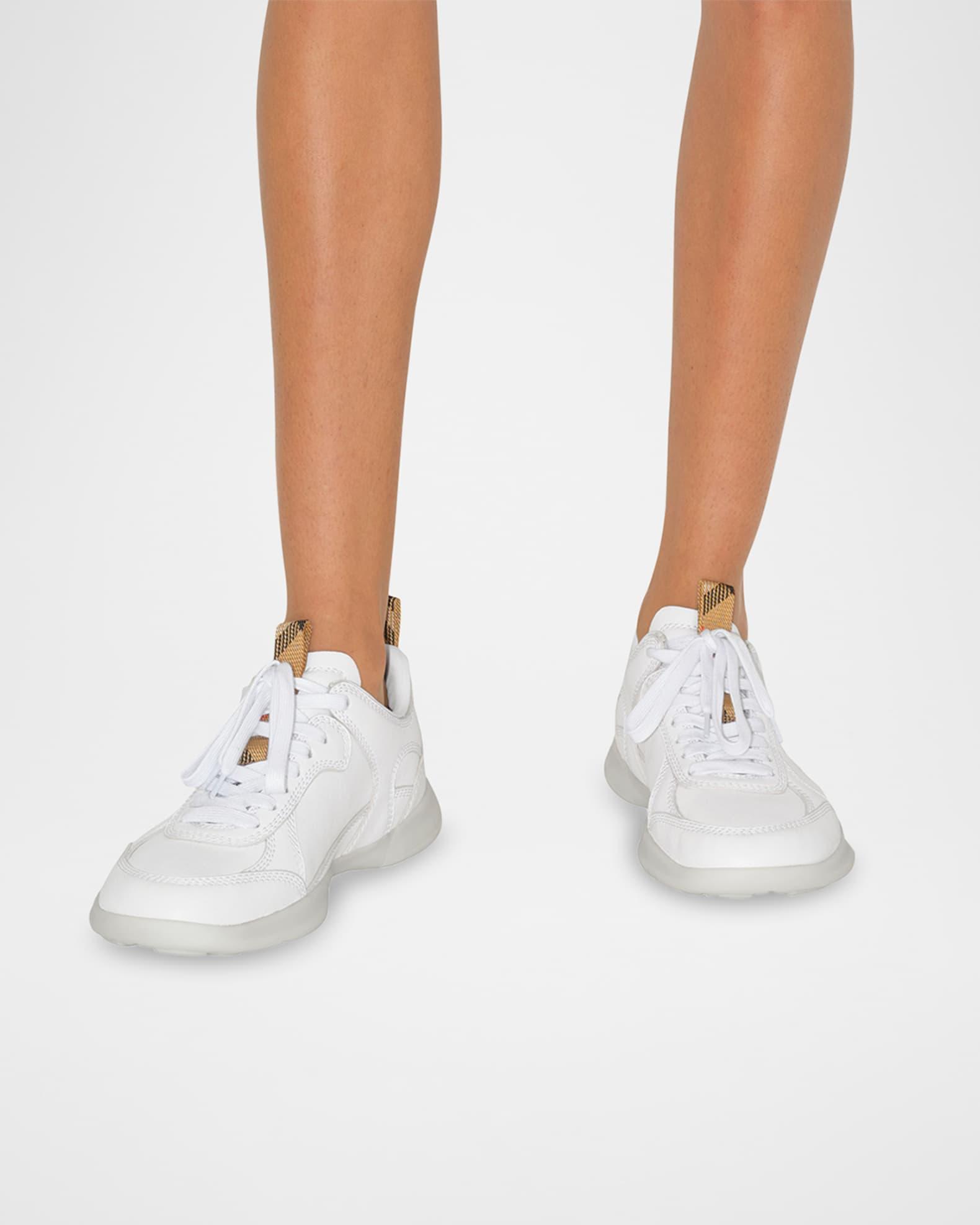 Blade Check Leather Trainer Sneakers  Product Image