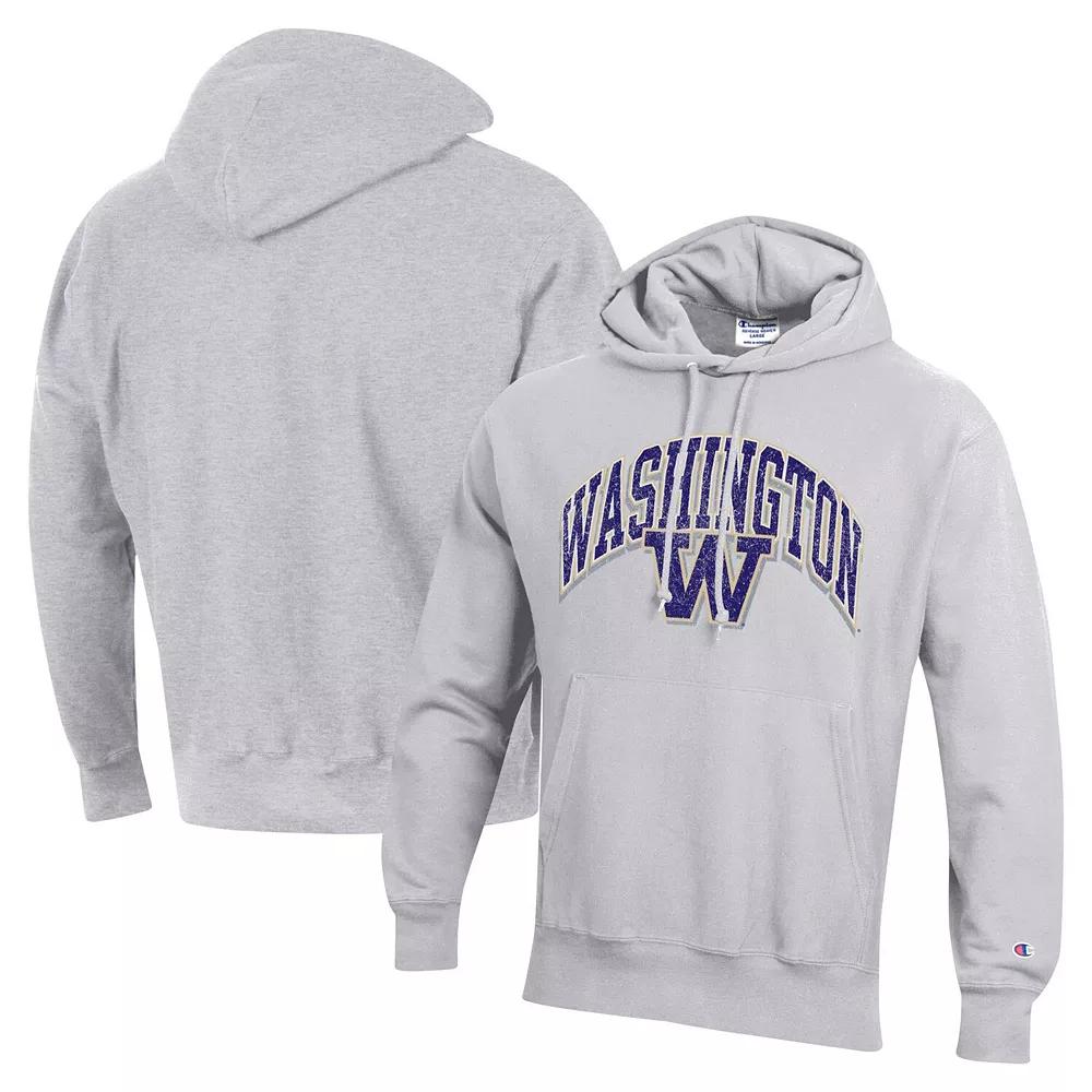 Men's Champion Gray Washington Huskies Vault Late Night Reverse Weave Pullover Hoodie, Size: Large, Grey Product Image