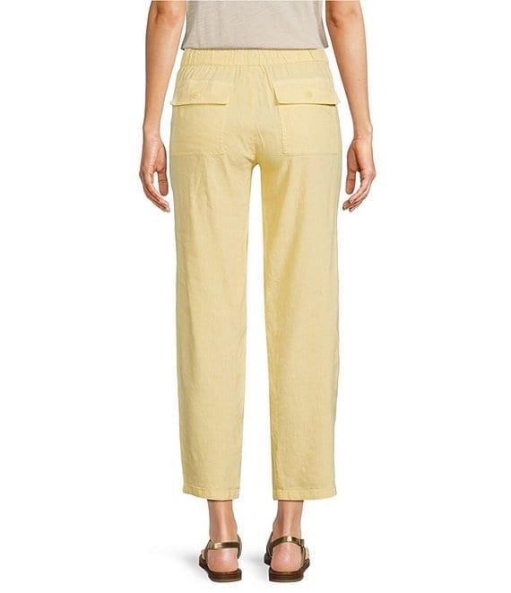 KUT from the Kloth Linen Blend High Rise Straight Leg Pants Product Image
