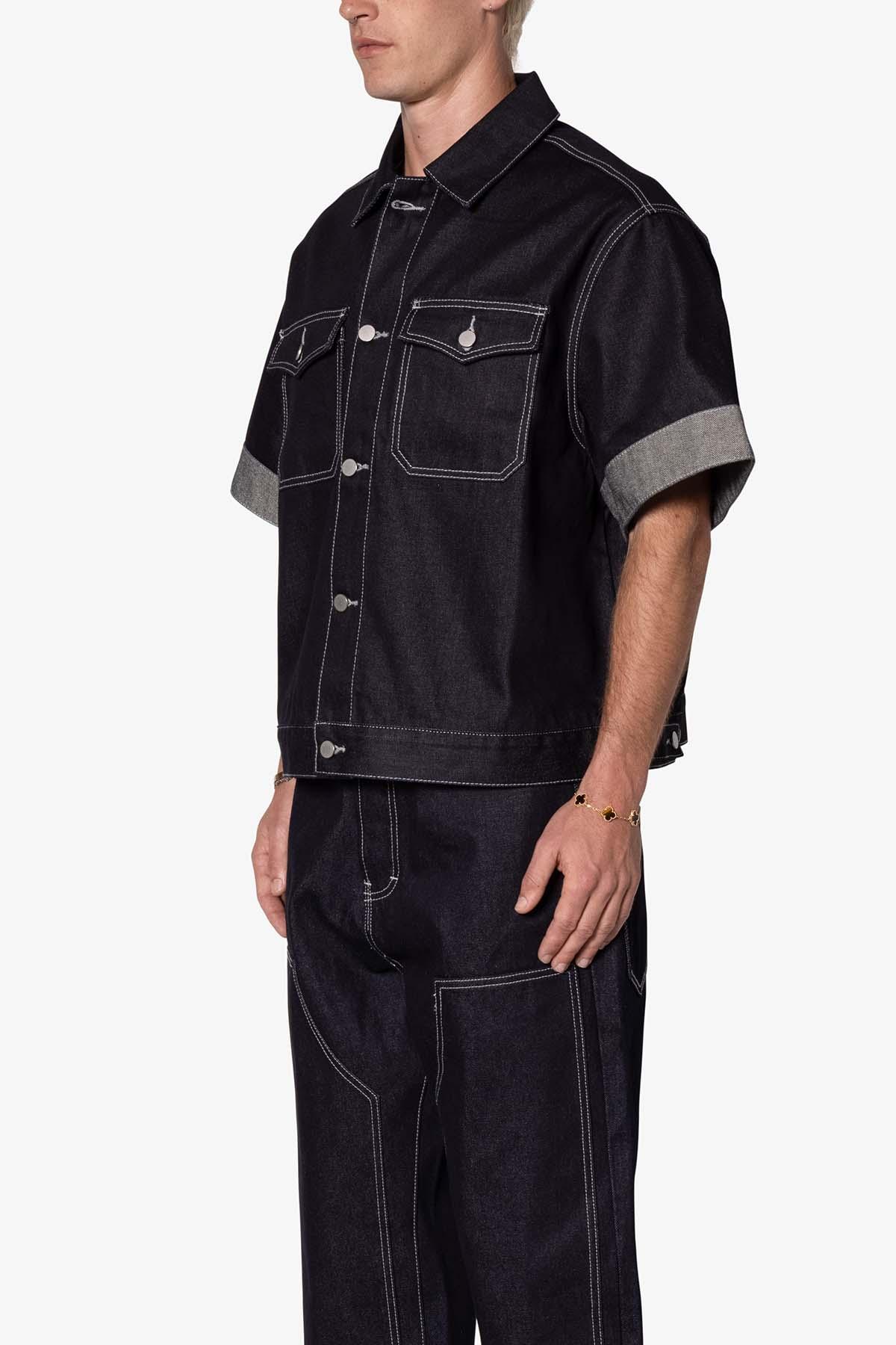 Raw Denim Work Shirt - Blue Product Image