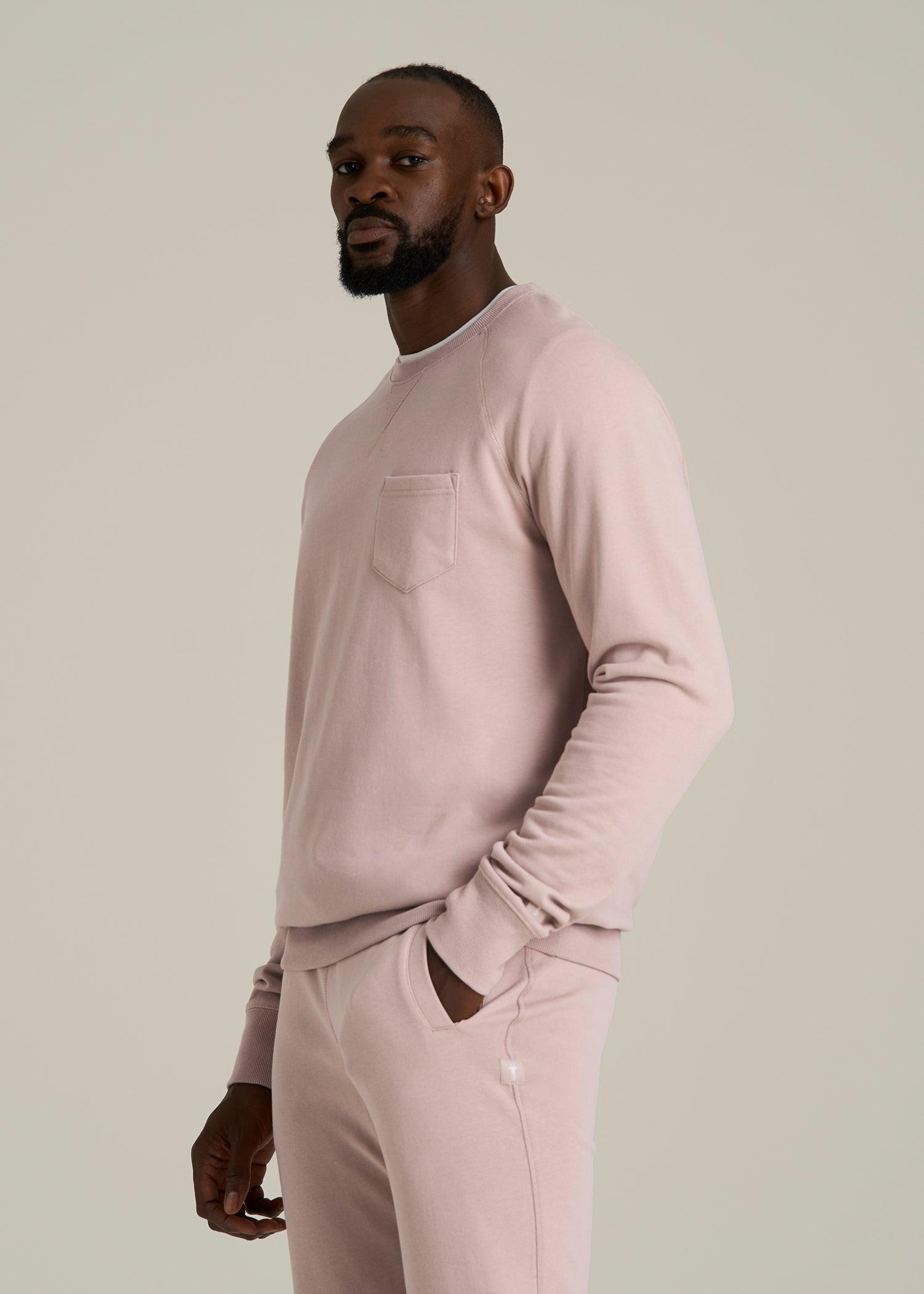 Wearever 2.0 French Terry Crewneck Sweatshirt for Tall Men in Desert Rose Male Product Image