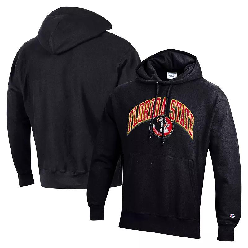 Men's Champion Black Florida State Seminoles Vault Late Night Reverse Weave Pullover Hoodie,  Product Image