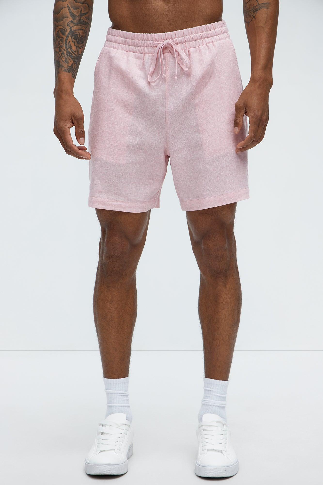 Bahamas Linen Shorts - Pink Product Image
