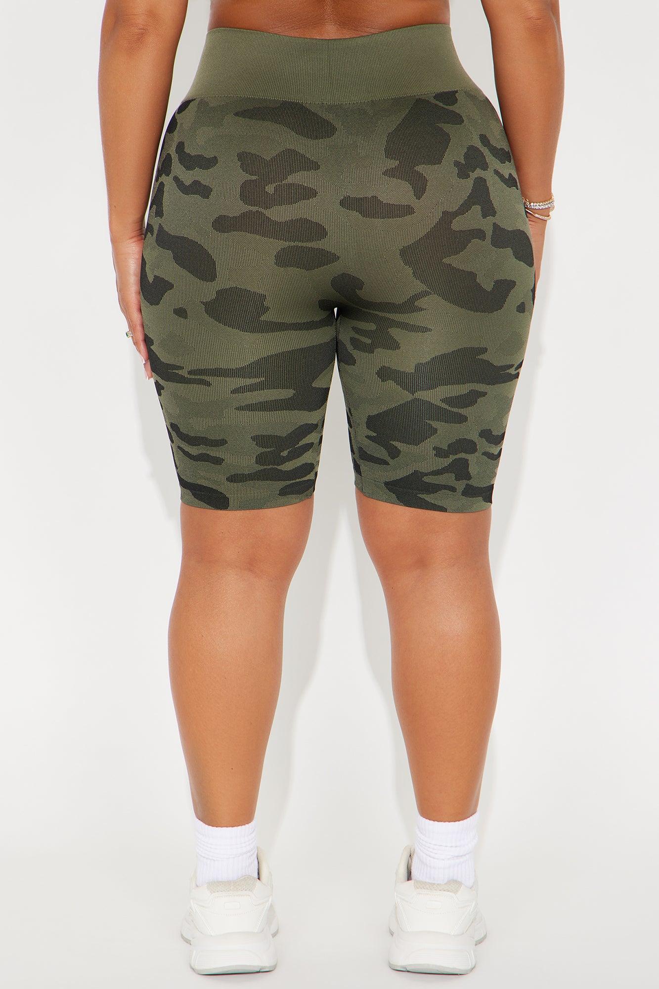 Kelly Camo Seamless Biker Short - Olive Female Product Image