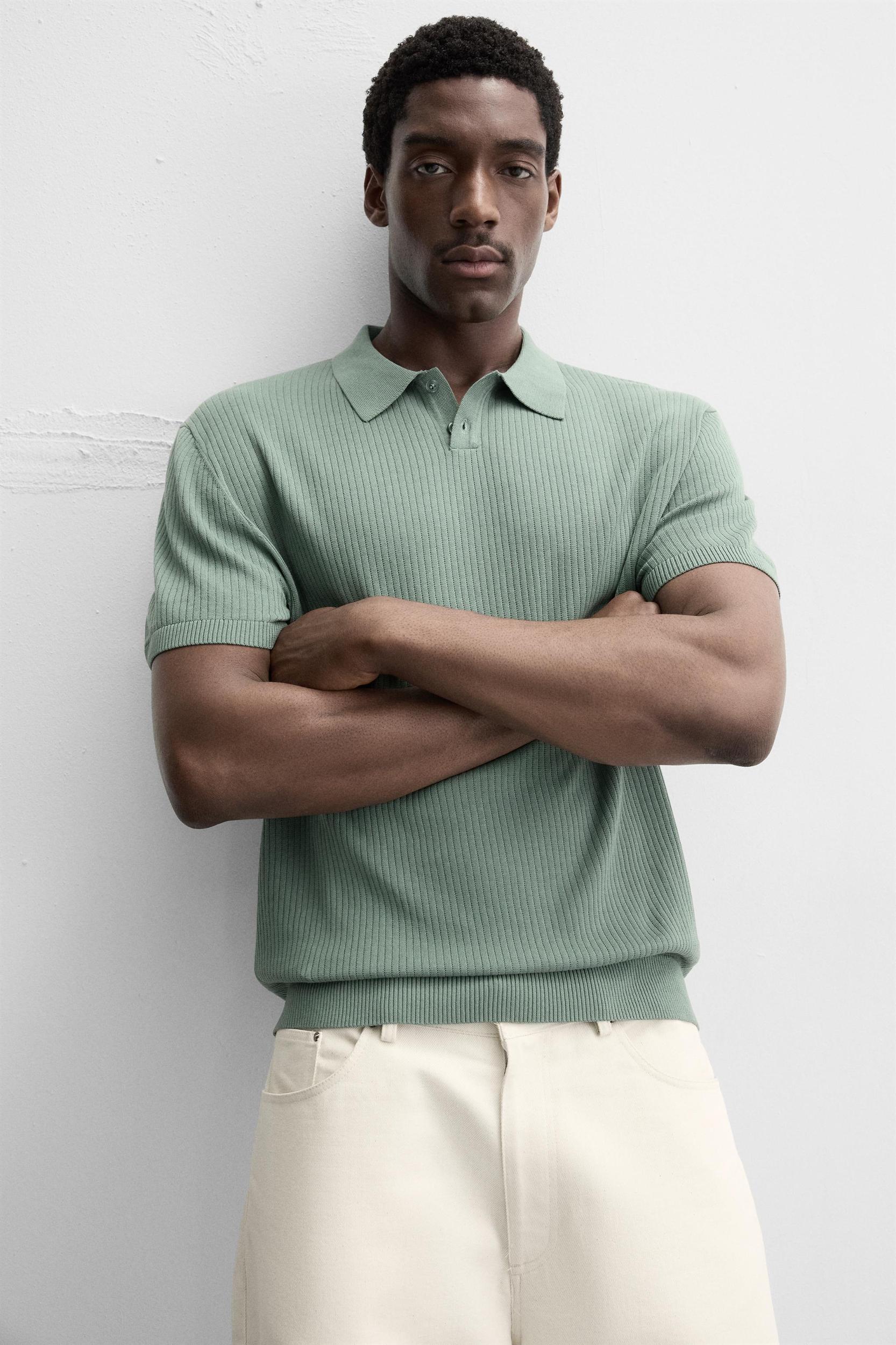 RIB KNIT POLO SHIRT Product Image