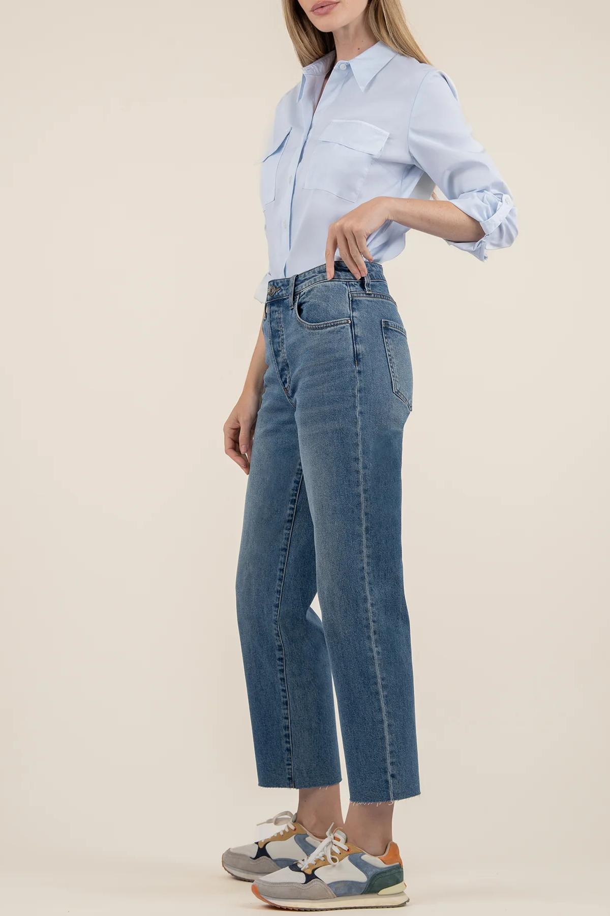 Fay High Rise Ankle Straight Leg- Hidden Button Fly- Passionate w/Medium Base Product Image