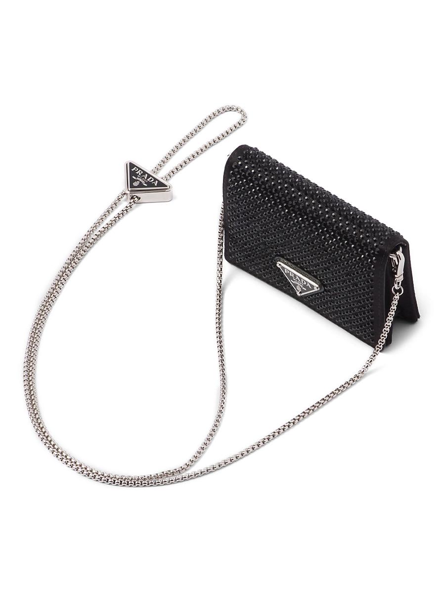 Womens Cardholder with Shoulder Strap and Crystals Product Image