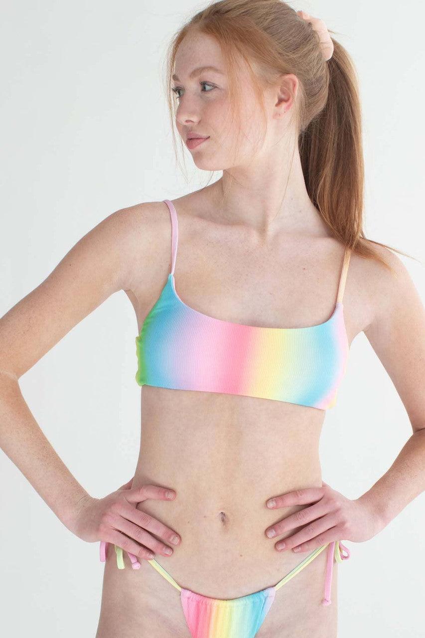 Soft Rainbow Bikini Top Product Image