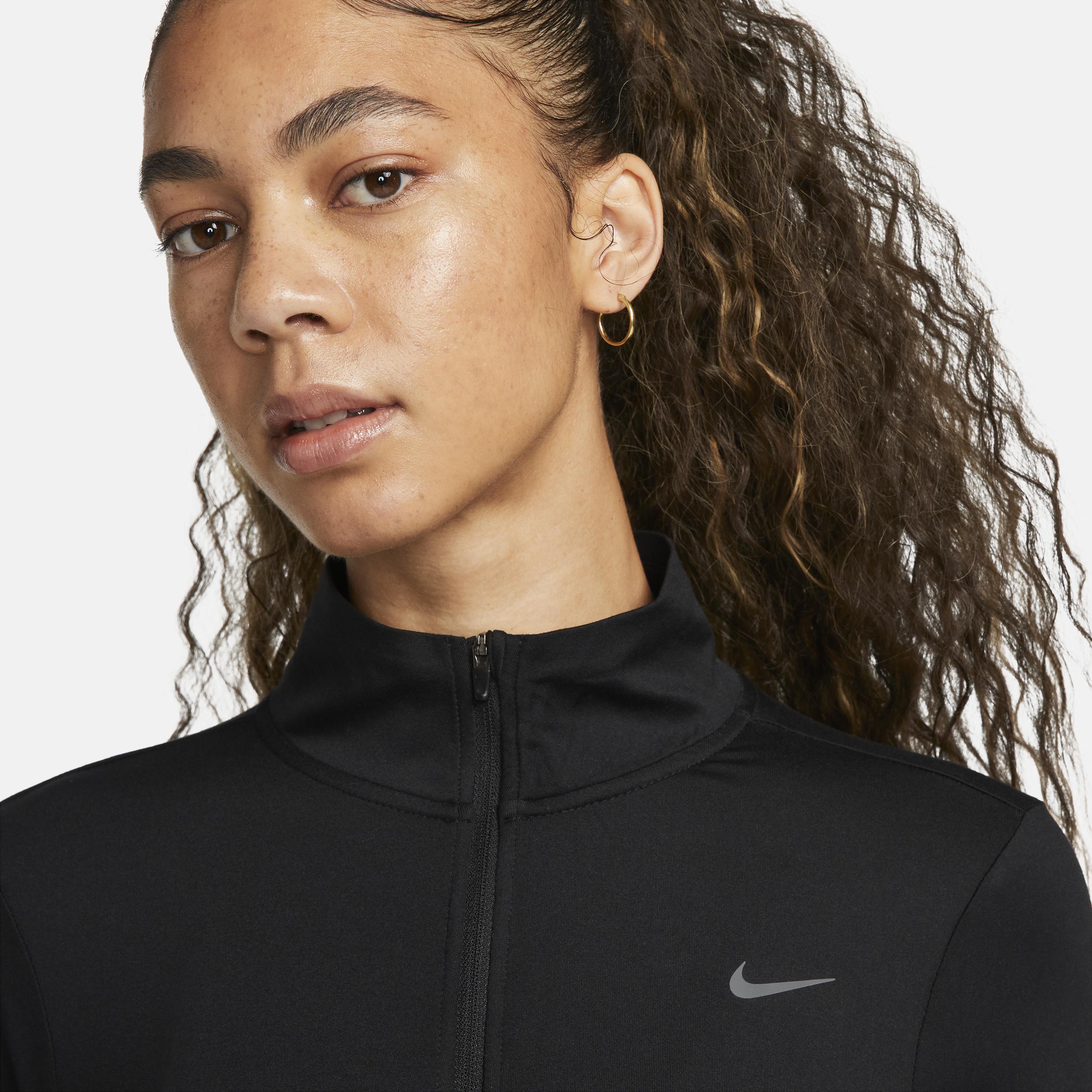 Nike Womens Swift Element UV Protection 1/4-Zip Running Top | FB4316-010 Product Image