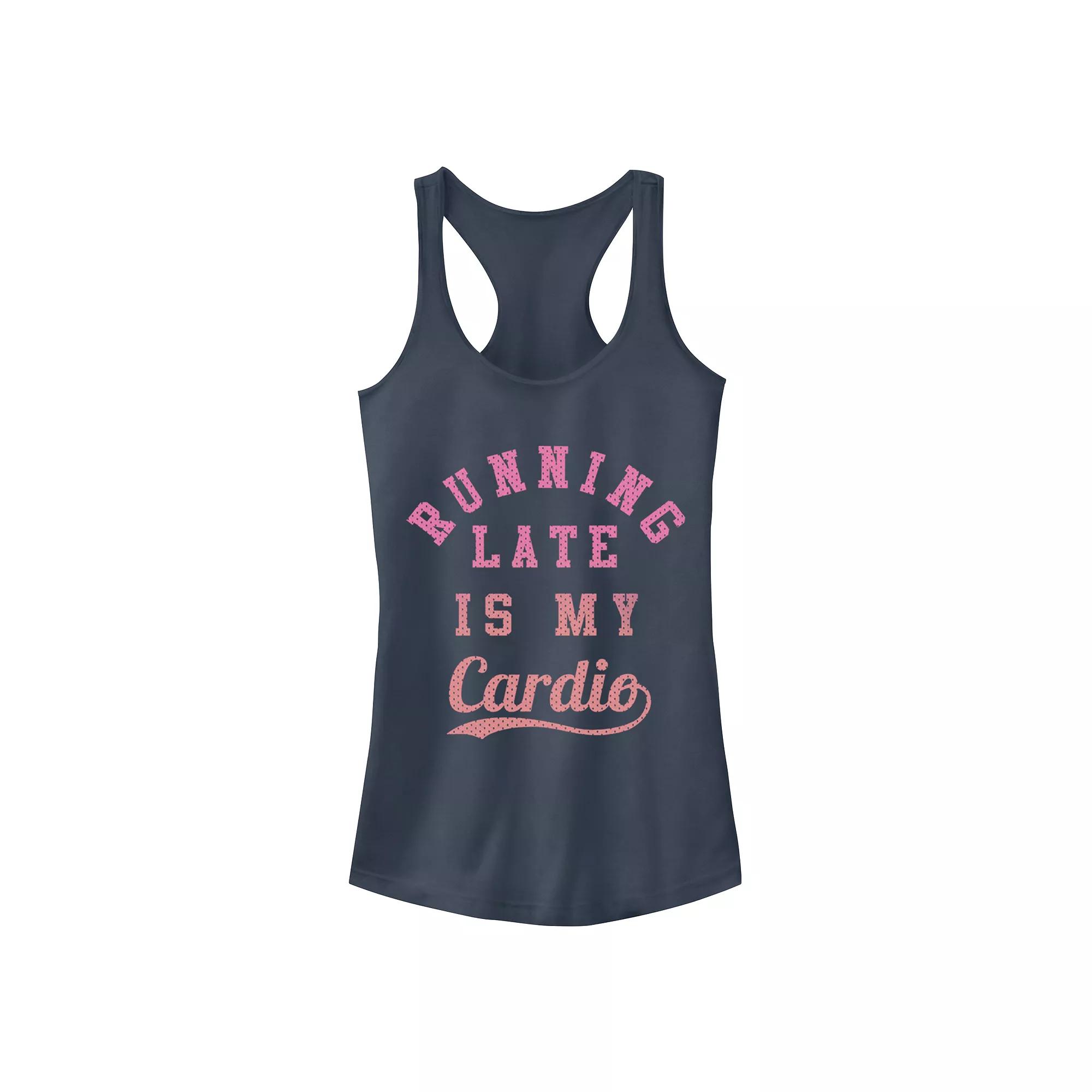 Juniors' Chin-Up Running Late Ideal Racerback Tank Top, Girl's,  Product Image