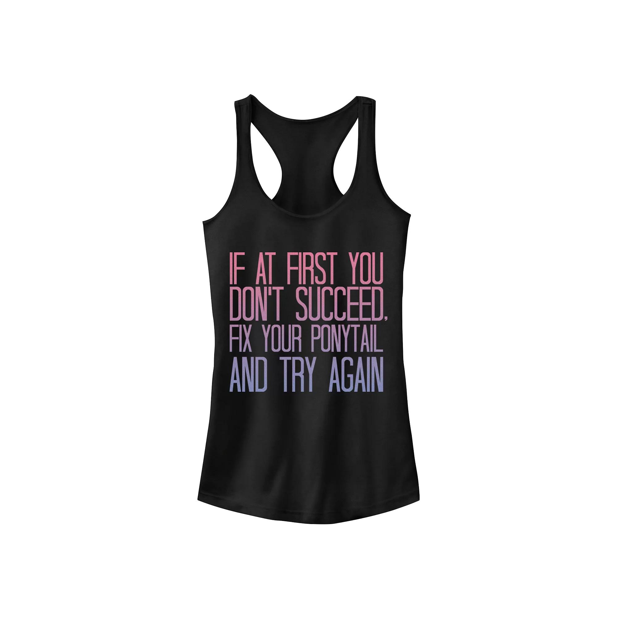 Juniors' Chin-Up Running Late Ideal Racerback Tank Top, Girl's,  Product Image