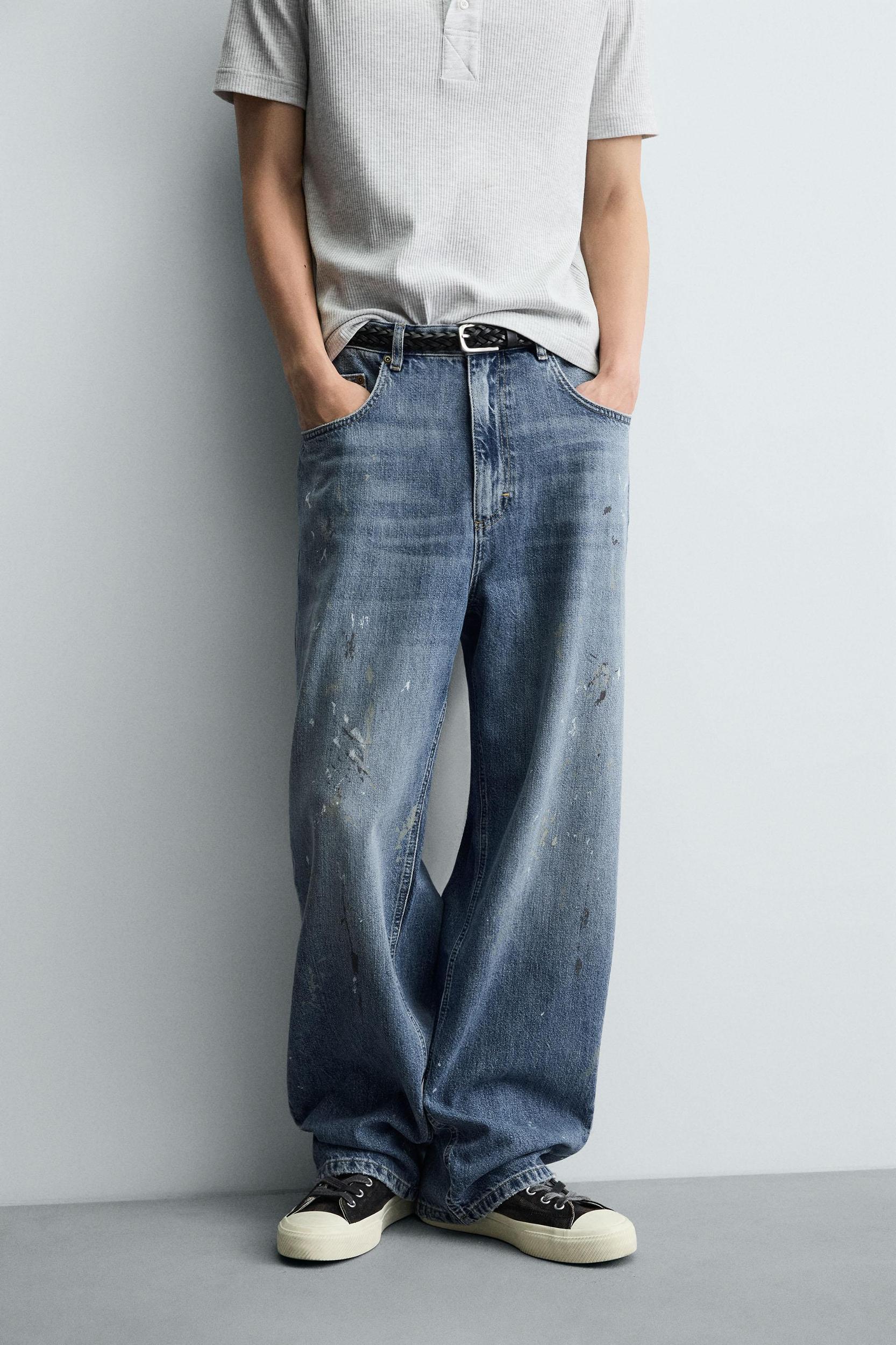 SPLATTERED BAGGY FIT JEANS Product Image