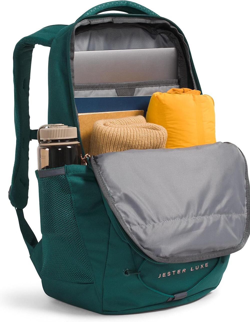 THE NORTH FACE Jester Luxe Womens Backpack - DEEP NORI/BURNT CORAL METALLIC Product Image