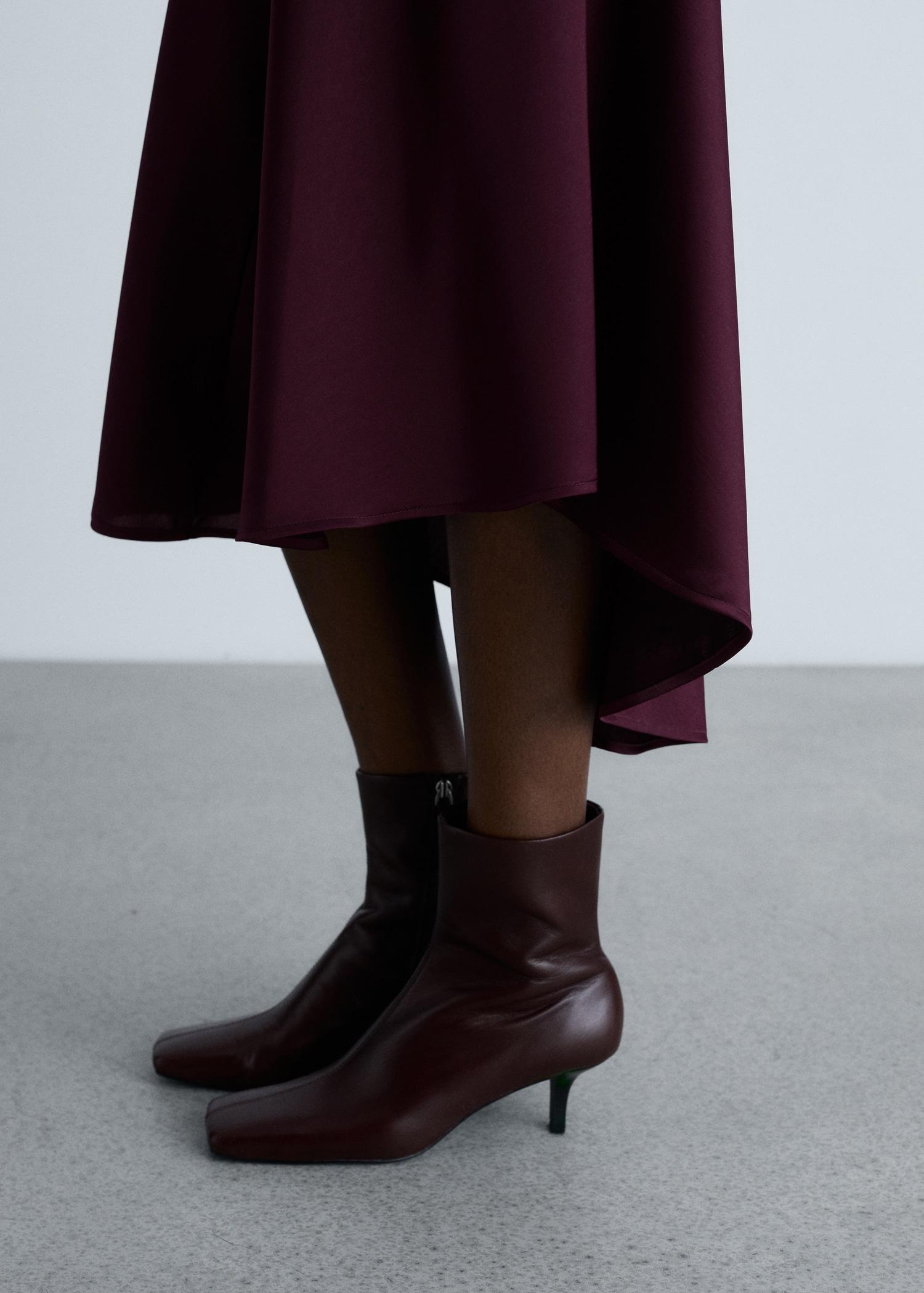 Satin dress with seam detail - Women | MANGO USA Product Image