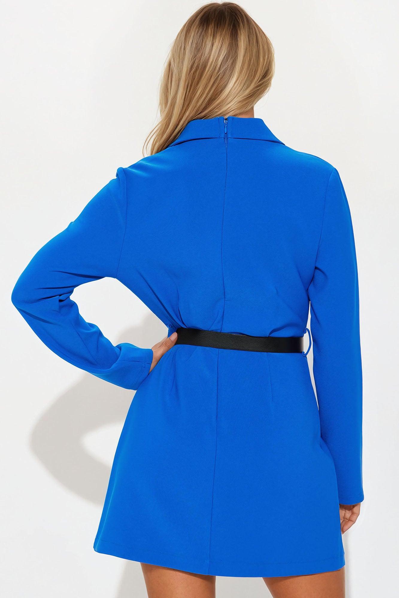 Back To Business Belted Blazer Mini Dress - Royal Product Image