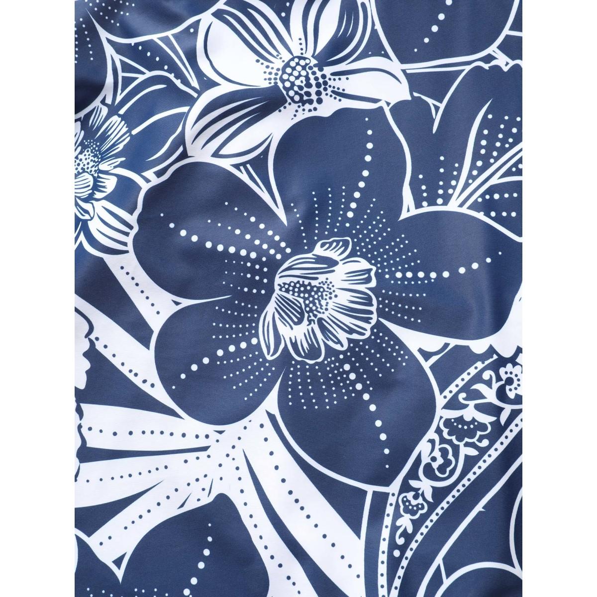 Plus Size Natural Flowers Heart Neckline Twist Swim Dress Women's Swimwear Indigo Beach Bodycon Heart neckline High stretch Curve Swim Dresses BloomChic 18-20/2X Product Image