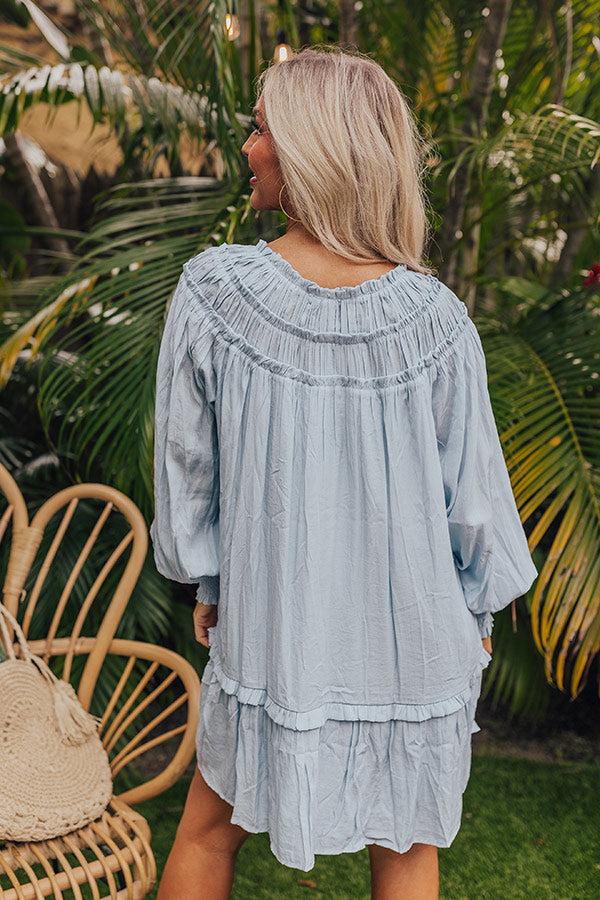Brunch On The Coast Shift Dress in Sky Blue Product Image