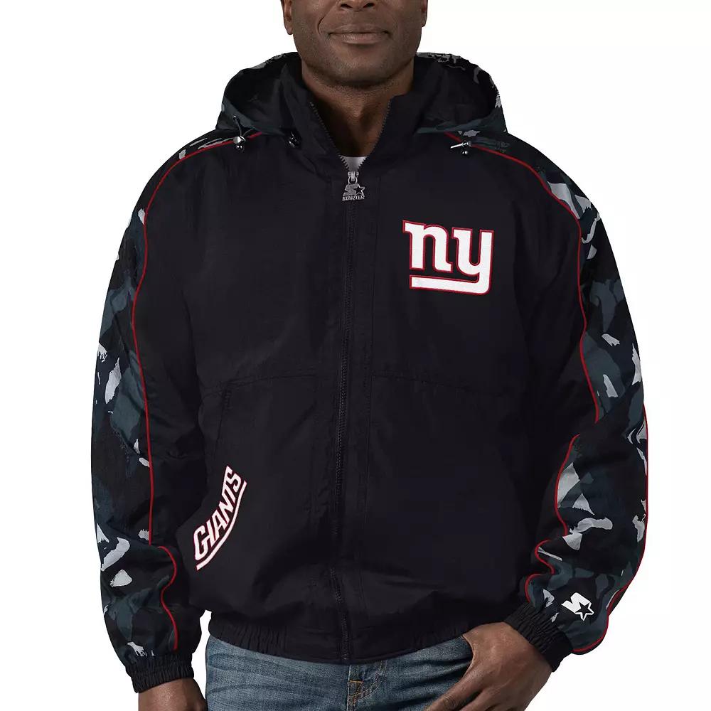 Men's Starter Black New York Giants Thursday Night Gridiron Full-Zip Hoodie,  Product Image