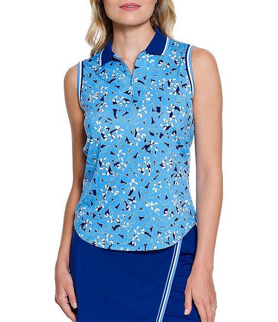 Sport Haley Peyton Printed Sleeveless Collared Polo Tank Product Image