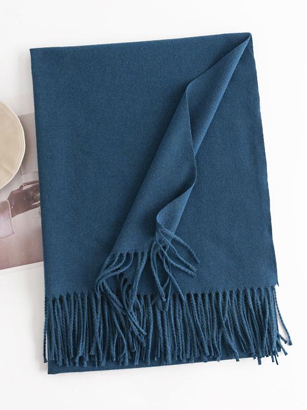 Keep Warm Solid Color Tasseled Shawl&Scarf Product Image