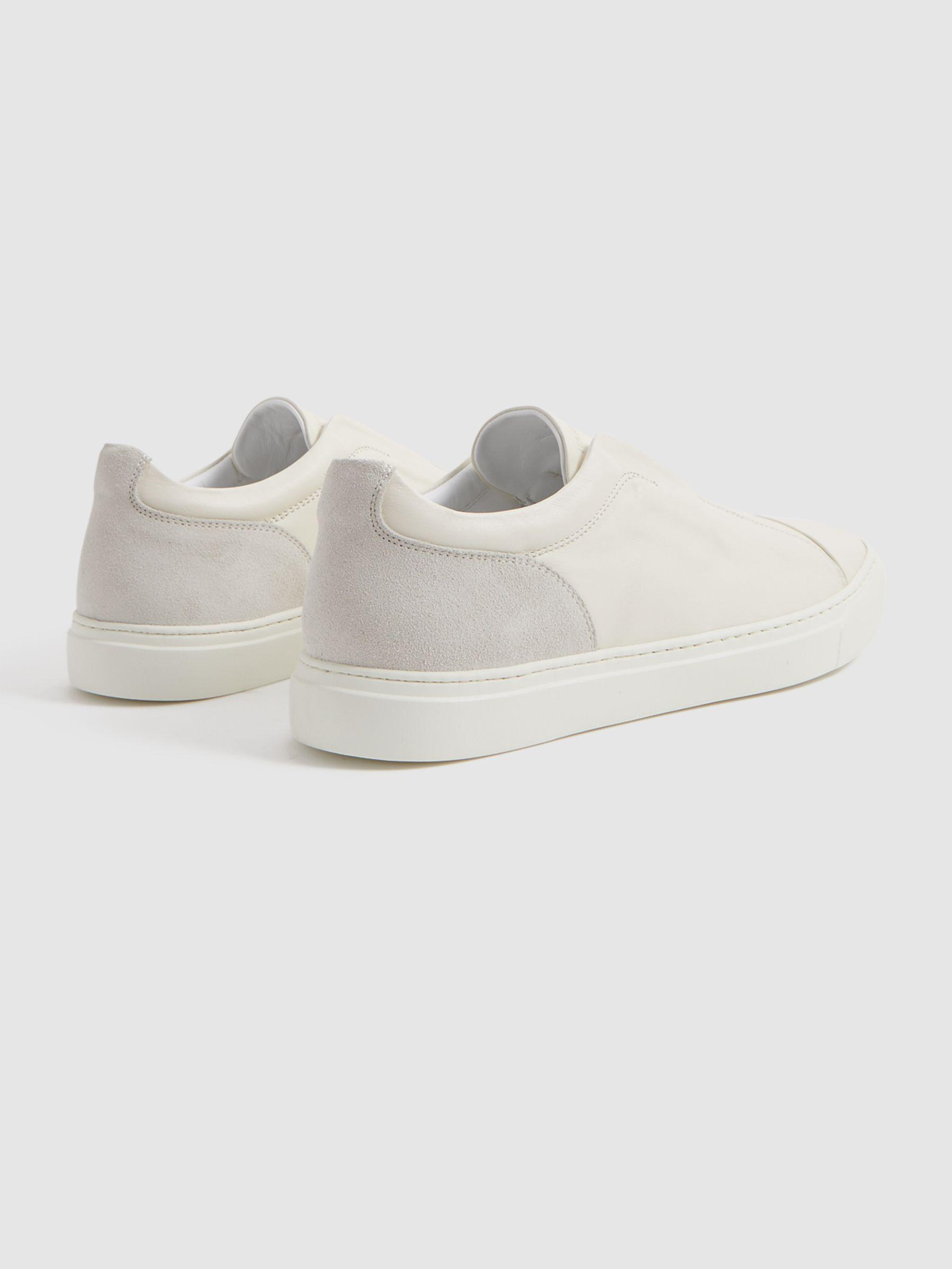 Harrys London Suede Slip On Trainers in Grey/White Product Image