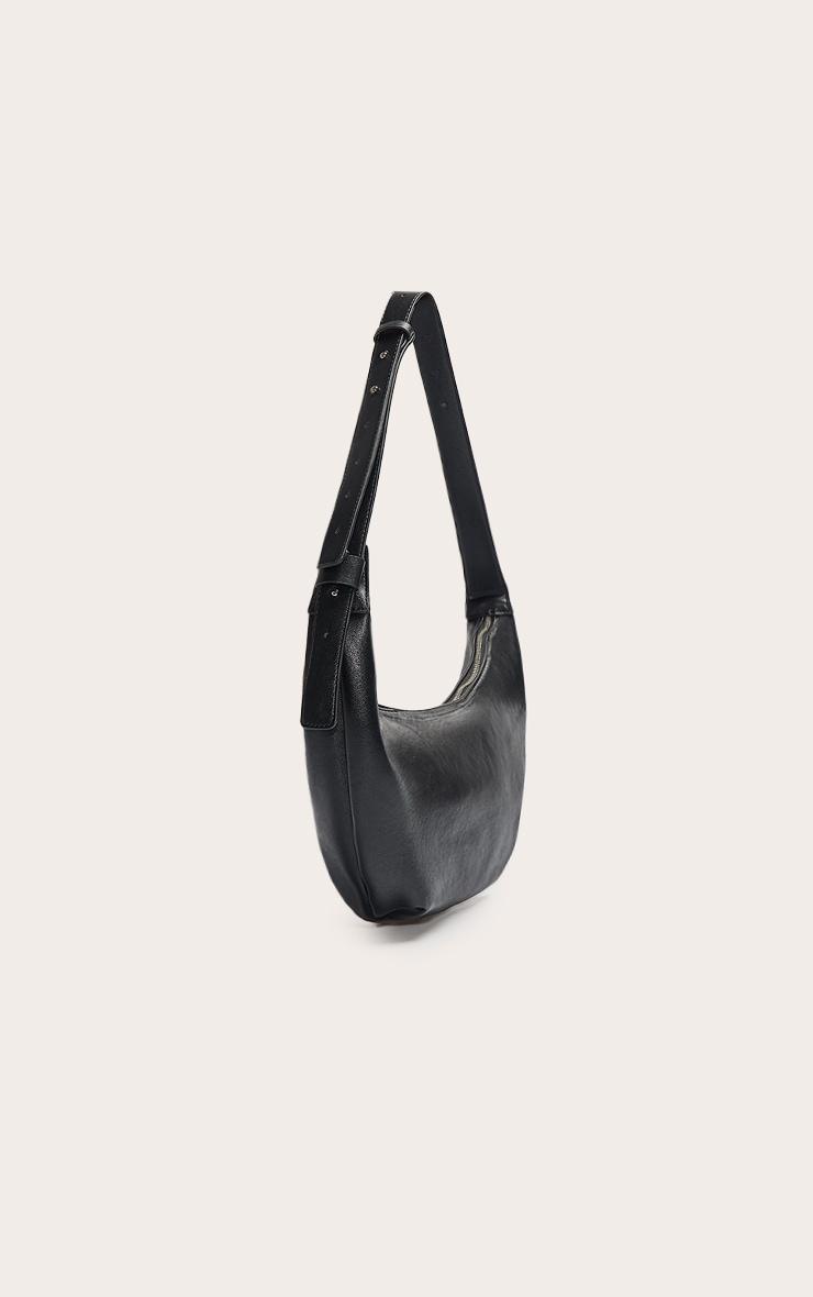 Black Slouchy Crescent Cross Body Bag Product Image