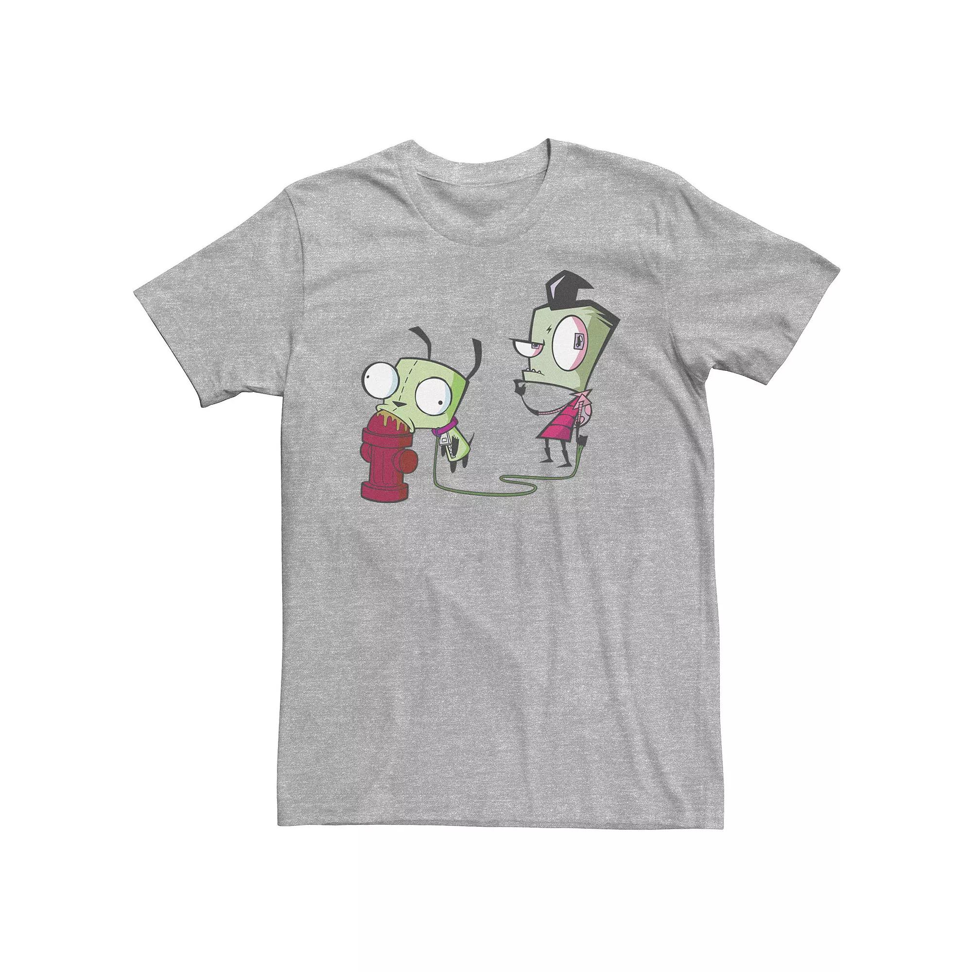 Big & Tall Nickelodeon Invader Zim Walking Gir Fire Hydrant Portrait Tee, Men's, Size: 4XL Tall, Athletic Grey Product Image