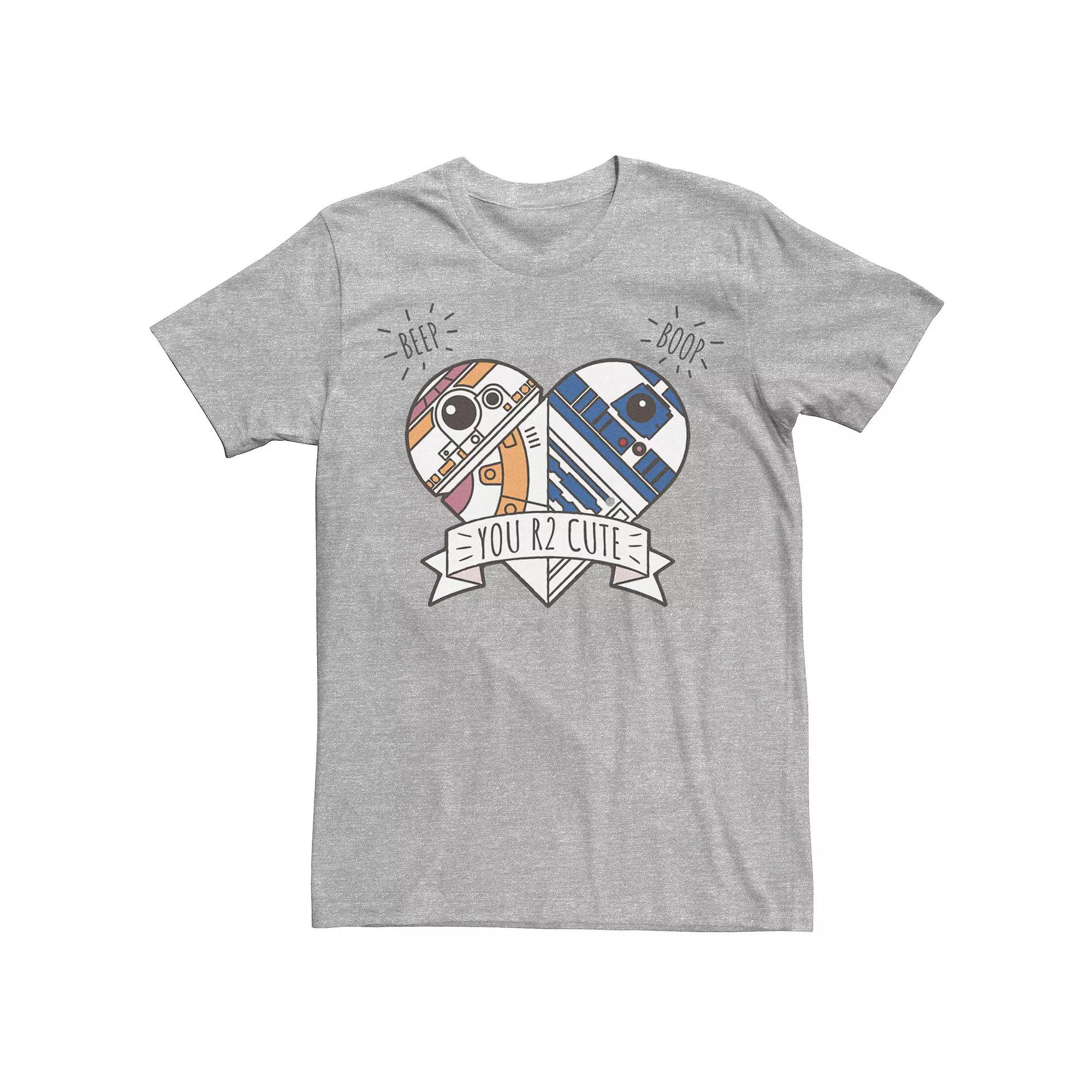 Big & Tall Star Wars Valentines You R2 Cute Heart Droids Tee, Men's, Size: 3XB, Athletic Grey Product Image