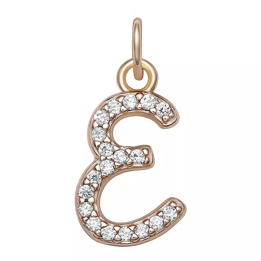 LC Lauren Conrad Sterling Silver Cubic Zirconia Initial Charm, Womens, Gold Tone O Product Image