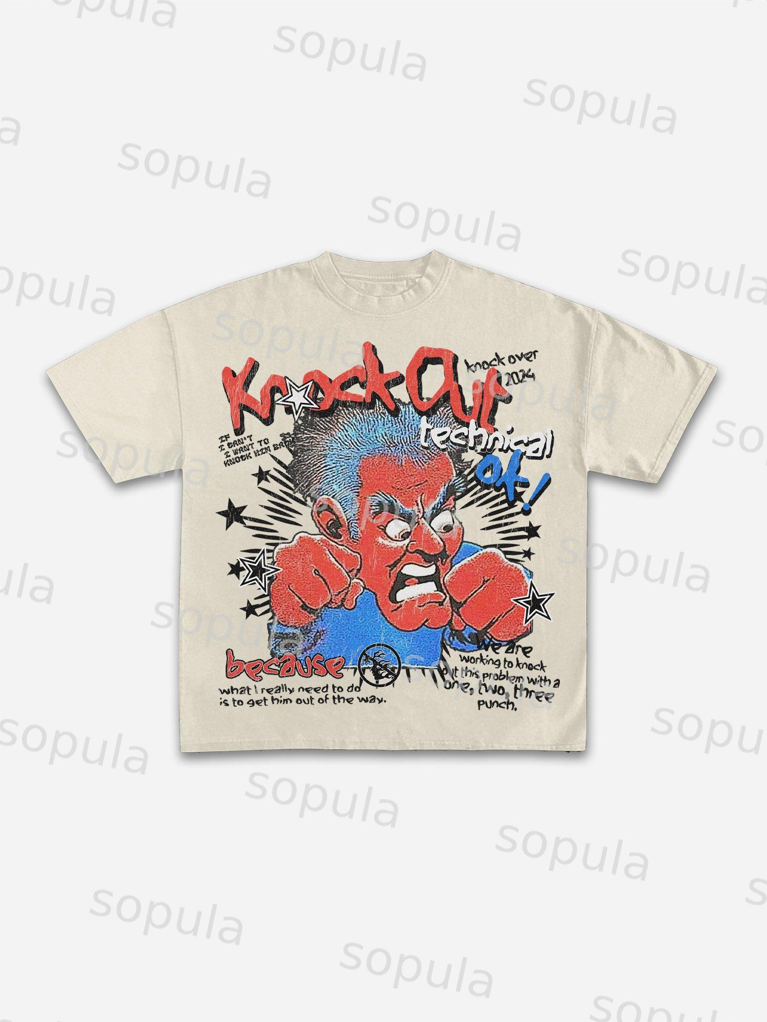 Sopula Knock Out Vintage Graphic Cotton T-Shirt Product Image
