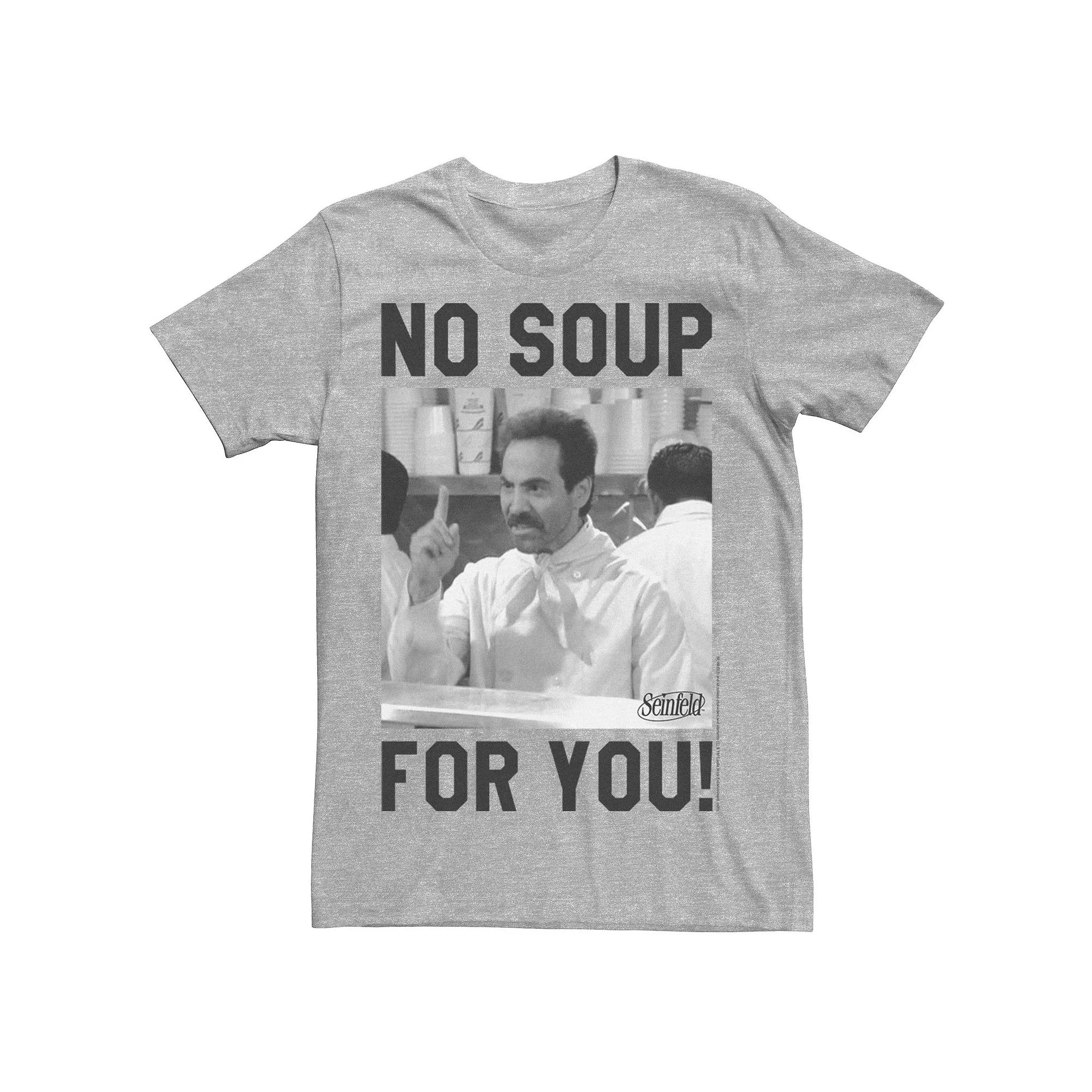 Men's Seinfeld No Soup For You Meme Greyscale Tee,  Product Image