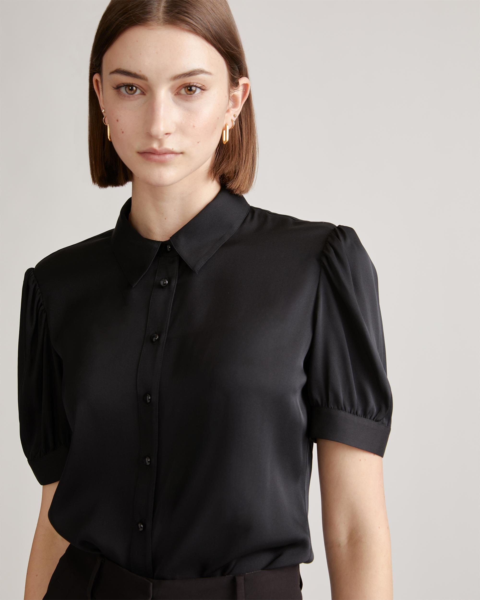 Quince | Women's Washable Stretch Silk Puff Sleeve Blouse Mulberry Silk Product Image