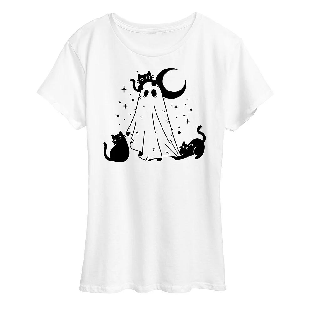 Women's Ghost and Cats Graphic Tee,  Product Image