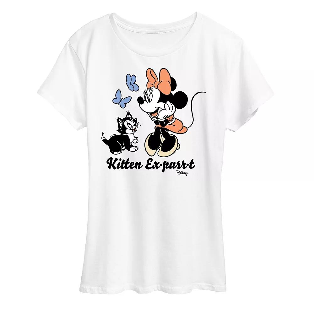 Disney's Minnie Mouse & Figaro Women's Kitten Expurrt Graphic Tee, Girl's,  Product Image