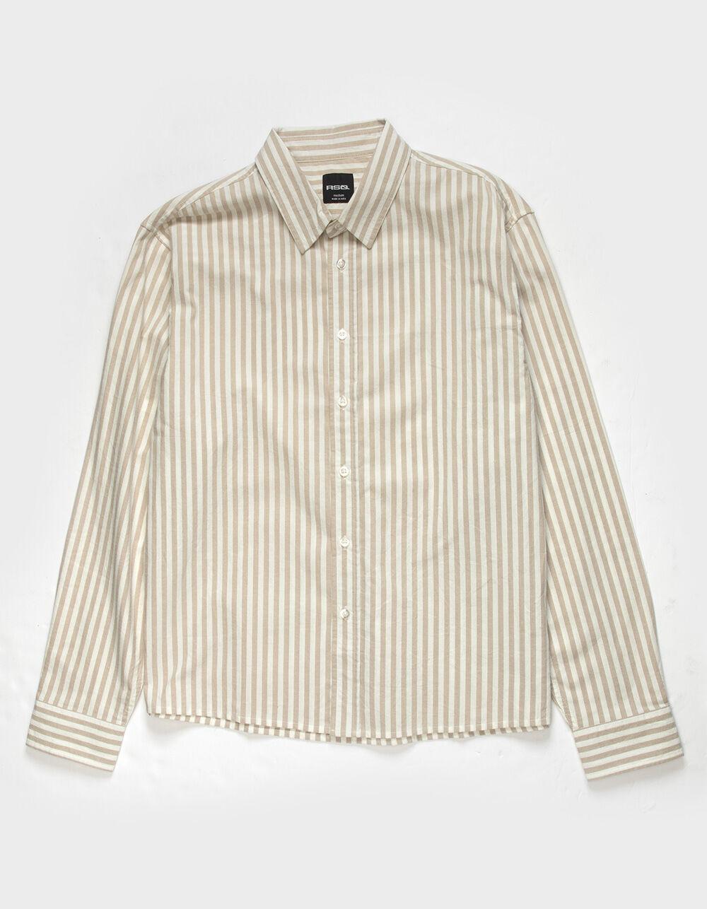 RSQ Mens Striped Oxford Shirt - TAN Product Image