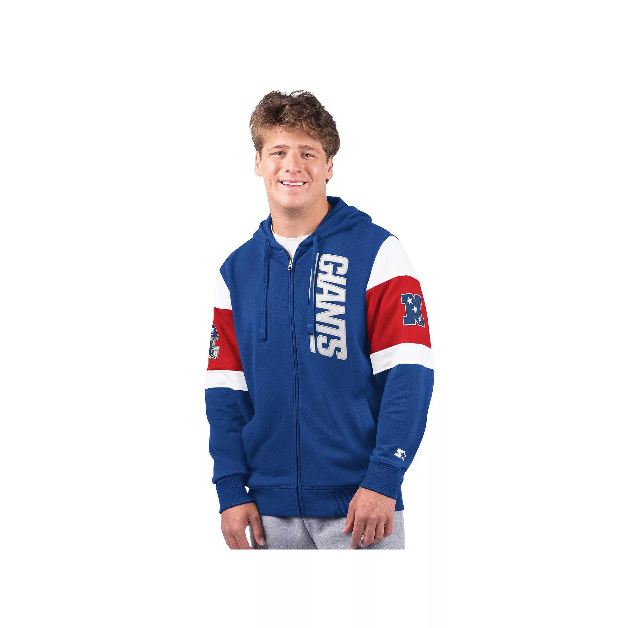 Men's Starter Royal New York Giants Extreme Vintage Logo Full-Zip Hoodie,  Product Image