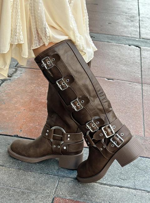 Buckle Down Boots Brown Product Image
