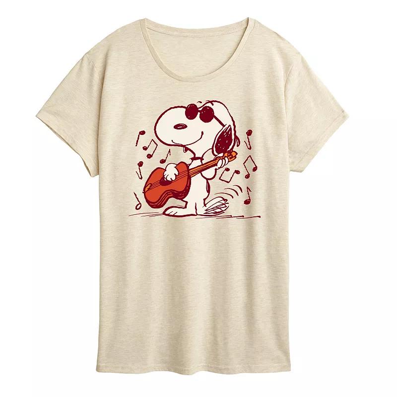 Women's Peanuts Snoopy Joe Cool Guitar Graphic Tee,  Product Image