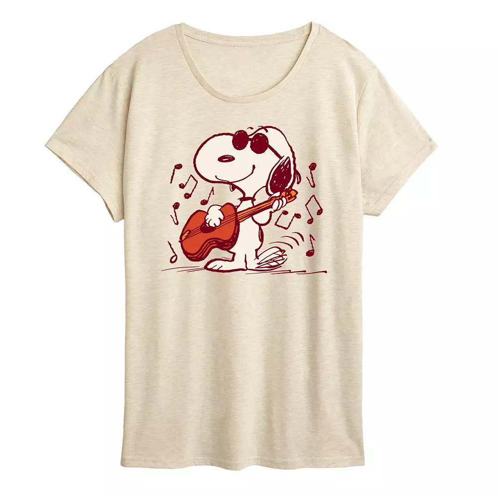 Women's Peanuts Snoopy Joe Cool Guitar Graphic Tee,  Product Image