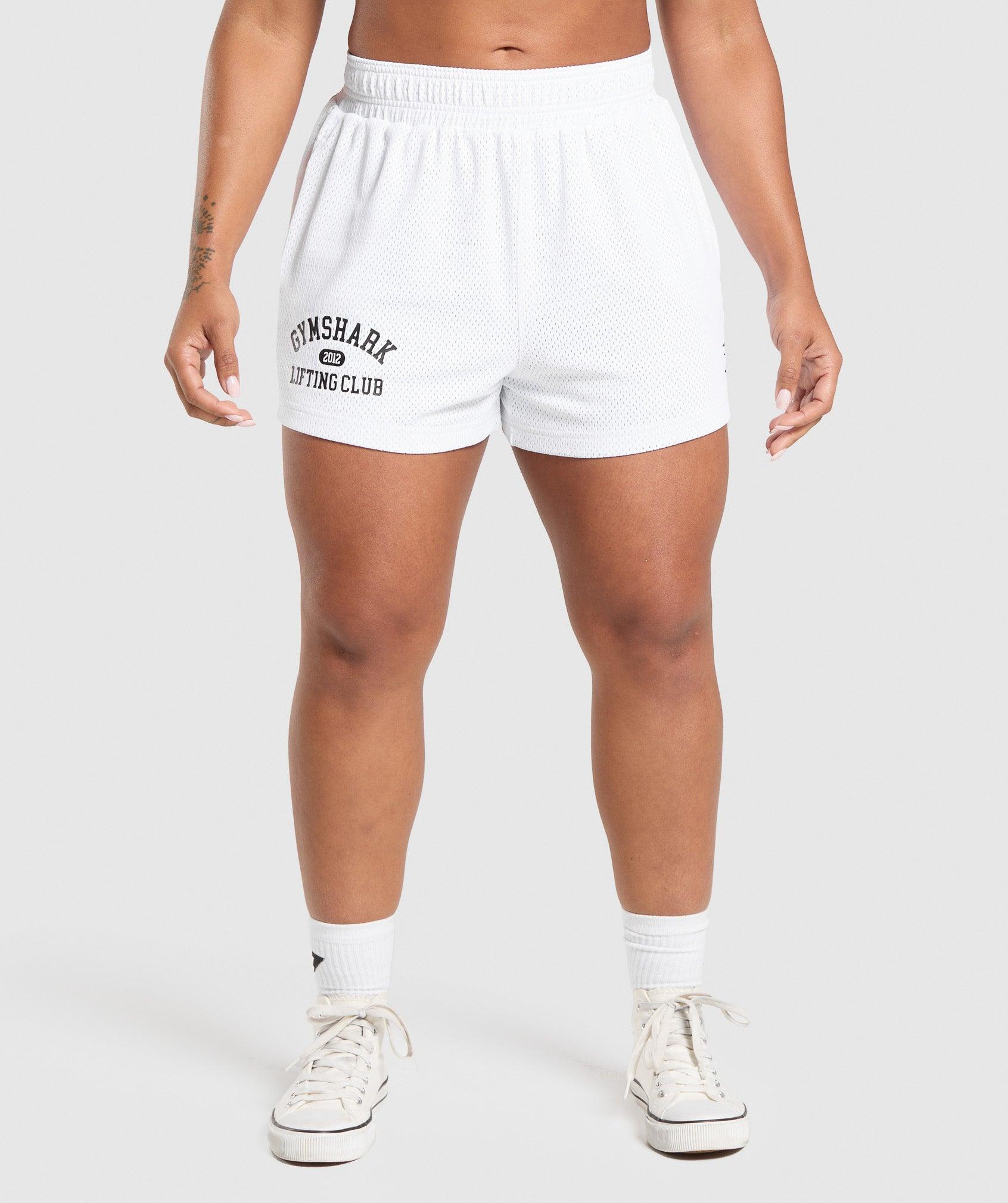 Gymshark Lifting Club Mesh Shorts - White Female Product Image