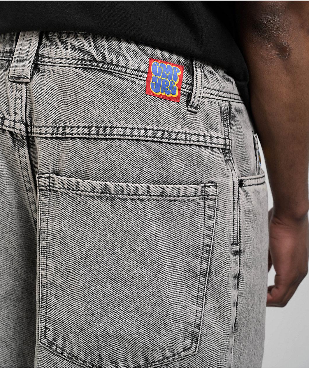 Empyre Ultra Loose Medium Blue Wash Denim Skate Shorts Product Image