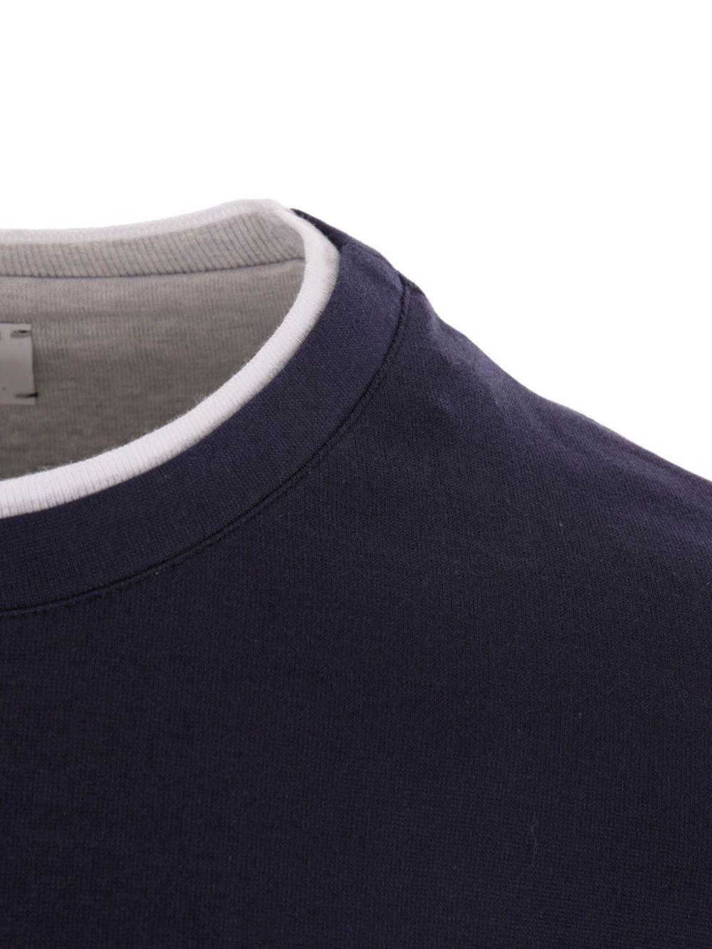 ELEVENTY Navy Blue Cotton Jersey Texture T-shirt Product Image