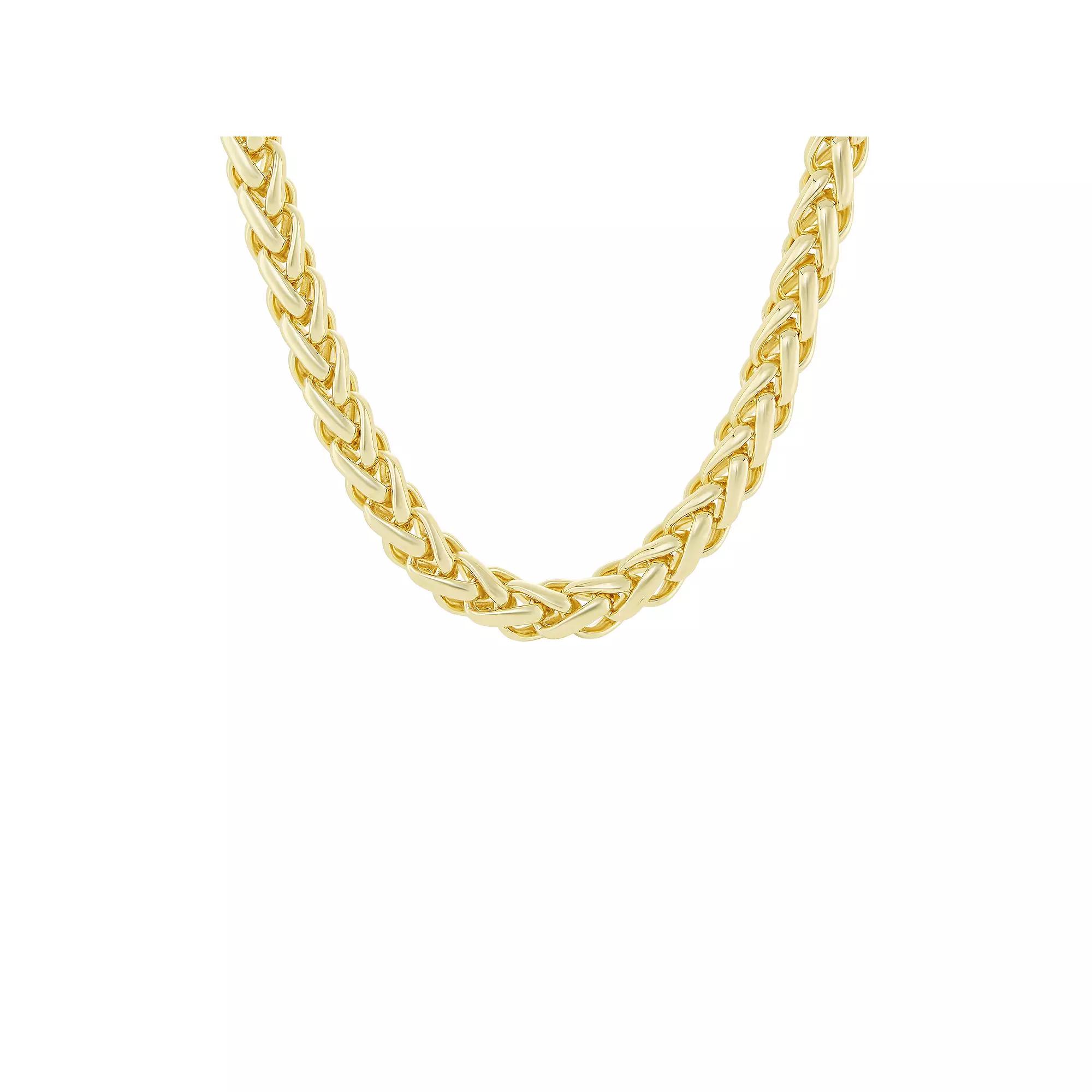 Emberly Gold Tone Polished Wheat Chain Necklace, Women's, Yellow Product Image