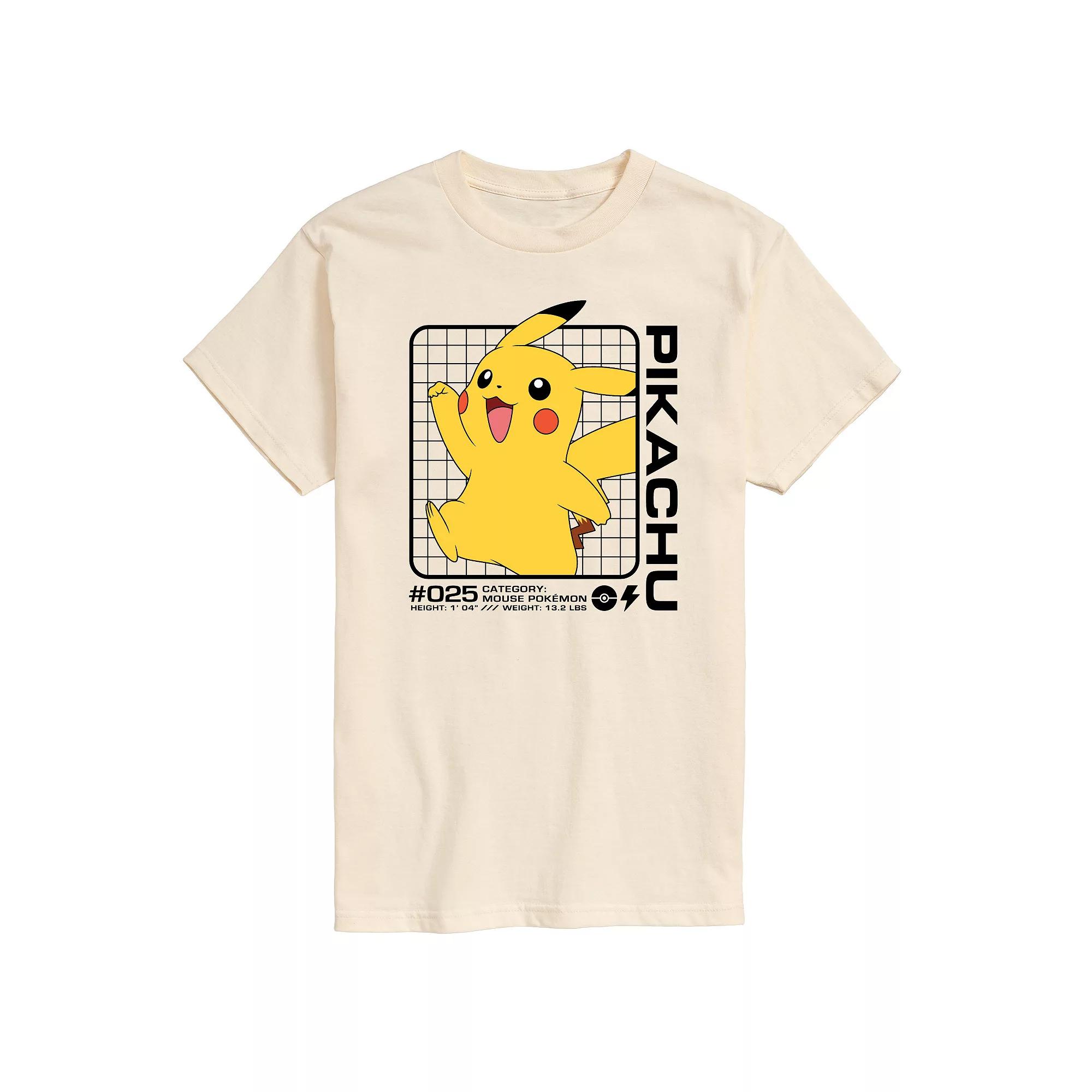 Men's Pokemon Pikachu Stats Graphic Tee,  Product Image
