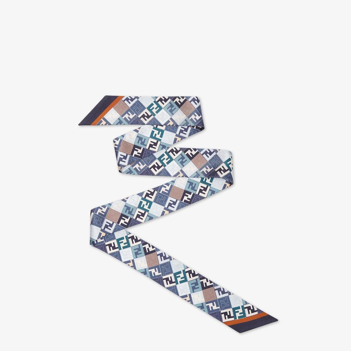 WrappyBlue FF silk narrow scarf Product Image