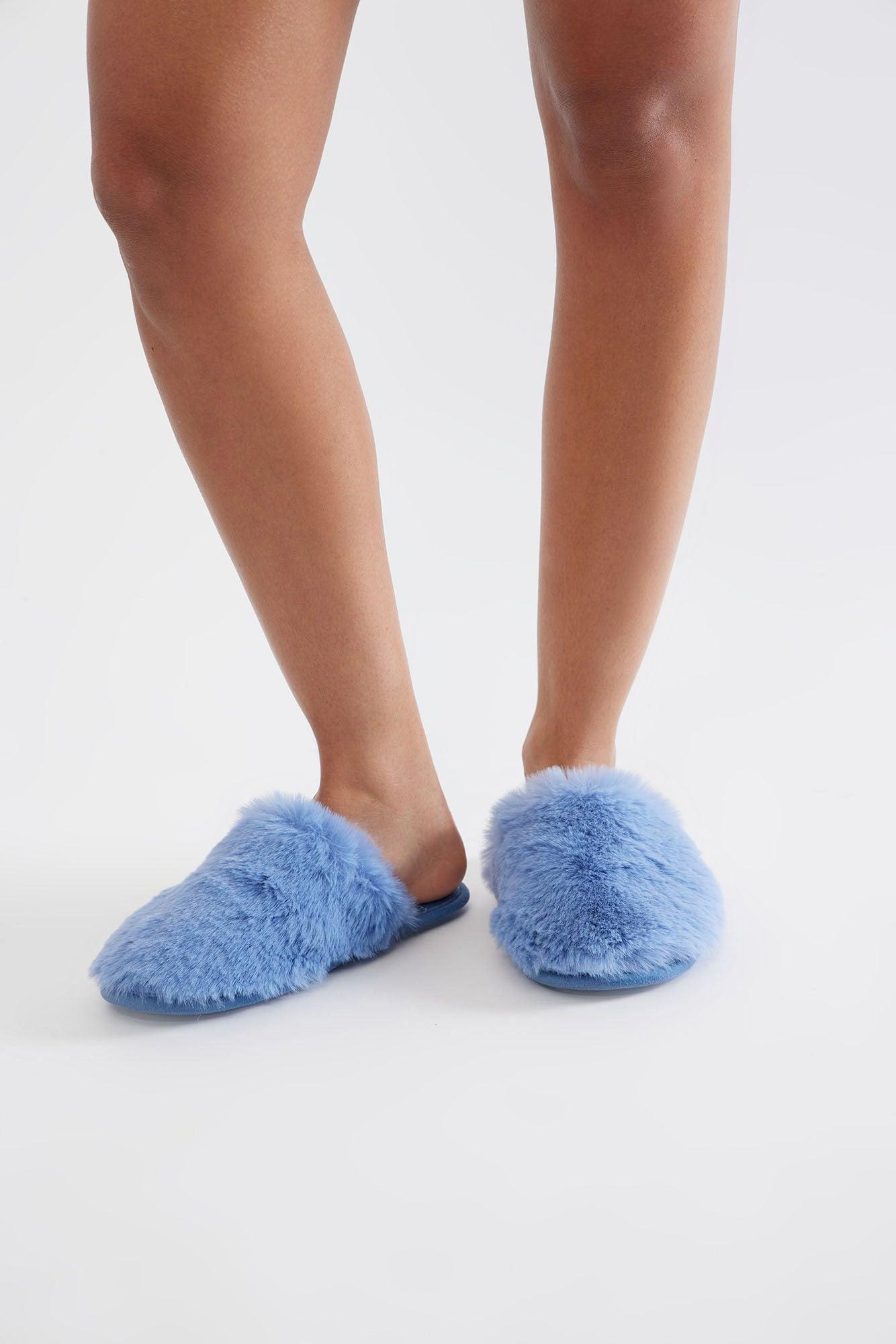 All Fuzzy Slippers - Blue Product Image