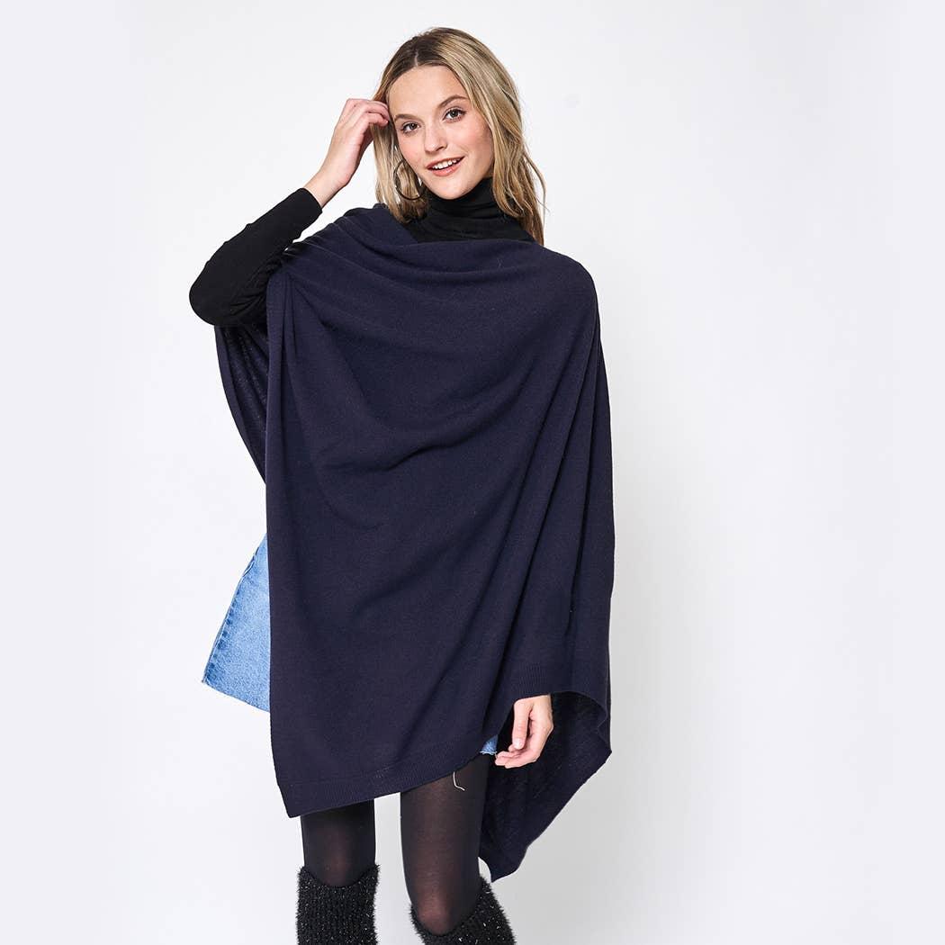 Dark Tone Solid Diamond Shape Scarf Poncho Product Image