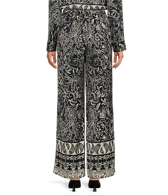 Chelsea & Violet Renee Printed Satin Flat Front Pants Product Image